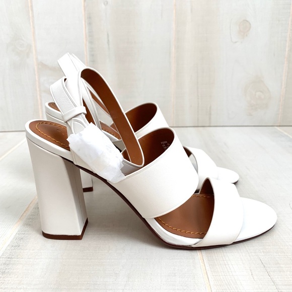 coach kaye leather block heel sandal